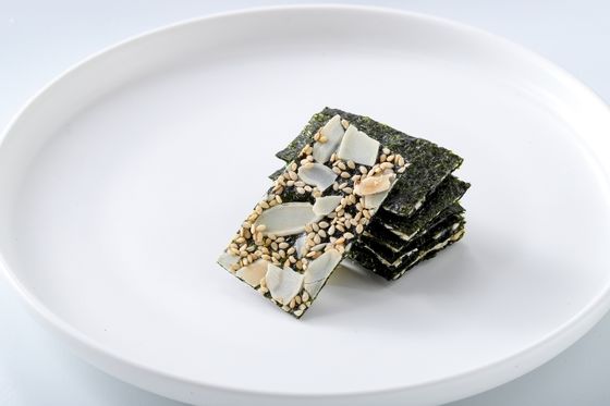 포장 해조류 칩스 4 맛 조합 맛있는 간식 채식주의 글루텐 없는 바다 영양소