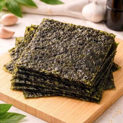 BRC 인증을 받은 소매 및 식품 산업용 바다 소금 맛의 글루텐 없는 저지방 로스트 해조류 간식